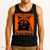 Become Ungovernable Funny Raccoon Japanese Apparel  Tank Top thumb 3
