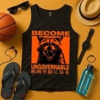 Become Ungovernable Funny Raccoon Japanese Apparel  Tank Top thumb 4