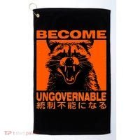 Become Ungovernable Funny Raccoon Japanese Apparel  Golf Towel thumb 0