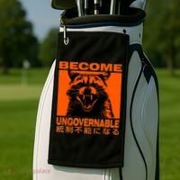 Become Ungovernable Funny Raccoon Japanese Apparel  Golf Towel thumb 2
