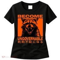 Become Ungovernable Funny Raccoon Japanese Apparel  Women's T-Shirt thumb 0