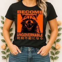 Become Ungovernable Funny Raccoon Japanese Apparel  Women's T-Shirt thumb 2