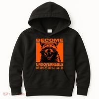 Become Ungovernable Funny Raccoon Japanese Apparel  Kids Hoodie thumb 0