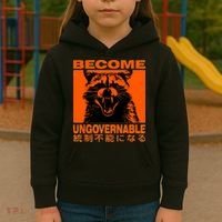 Become Ungovernable Funny Raccoon Japanese Apparel  Kids Hoodie thumb 3