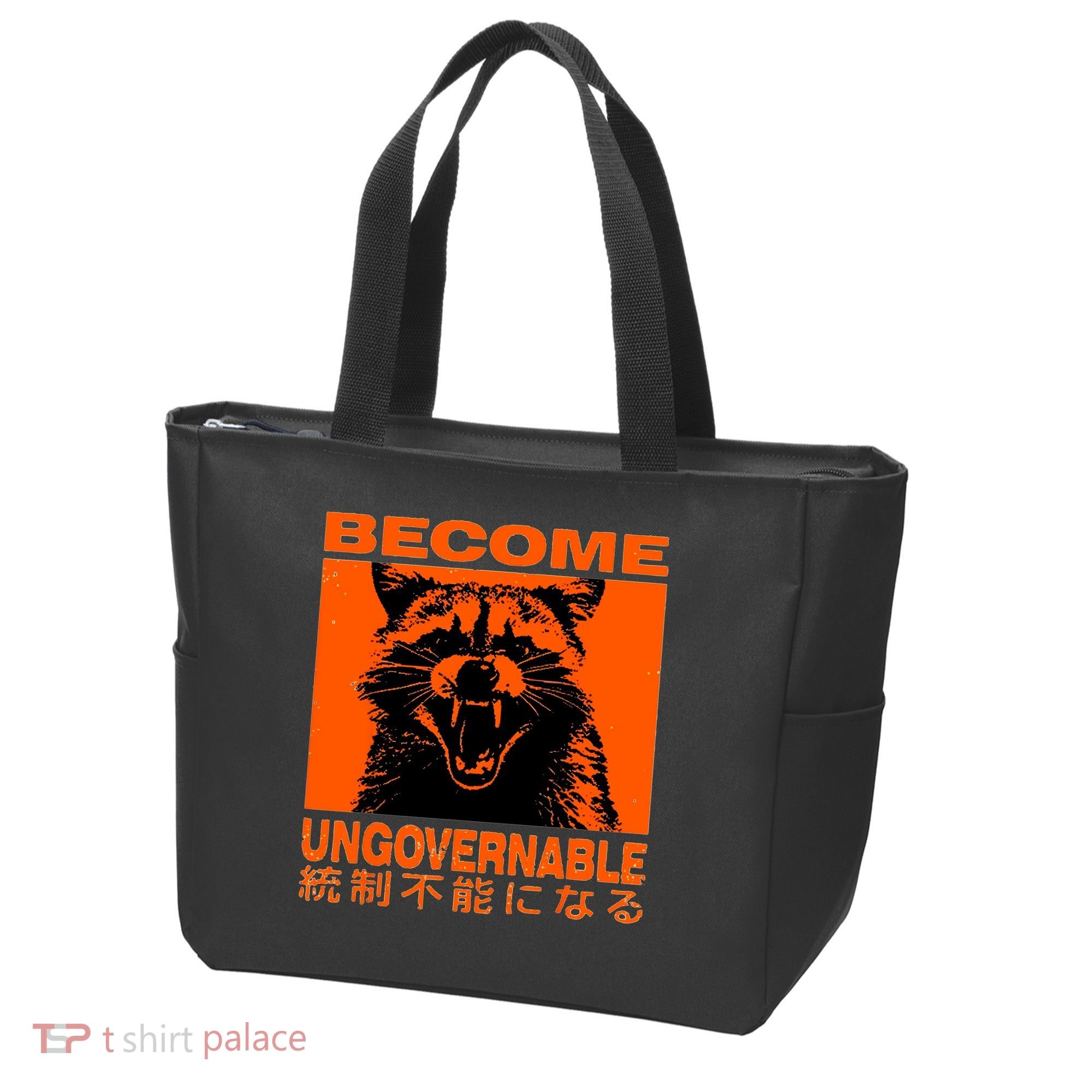 Become Ungovernable Funny Raccoon Japanese Apparel  Tote Bag