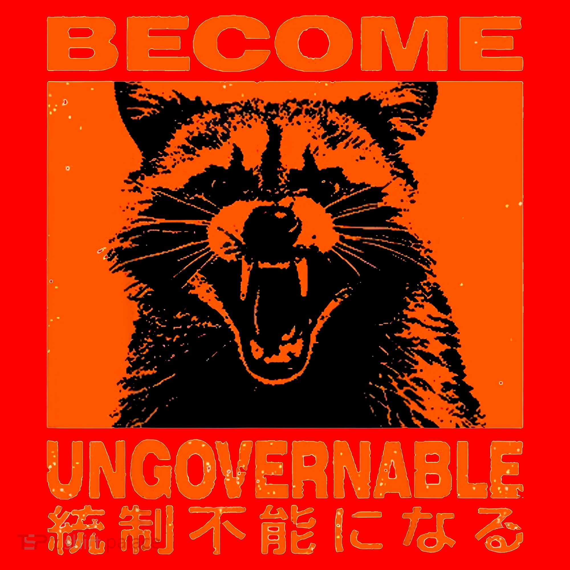 Become Ungovernable Funny Raccoon Japanese Apparel  Santa Hat