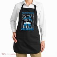 Blue US Flag Messy Bun Child Abuse Awareness Month Coquette Apron thumb 2