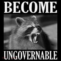 Become Ungovernable Funny Raccoon Face Meme Coaster thumb 2