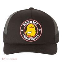 Become Ungovernable Funny Duck Knife Funny Duck Meme Quote  Yupoong Adult 5-Panel Trucker Hat thumb 0