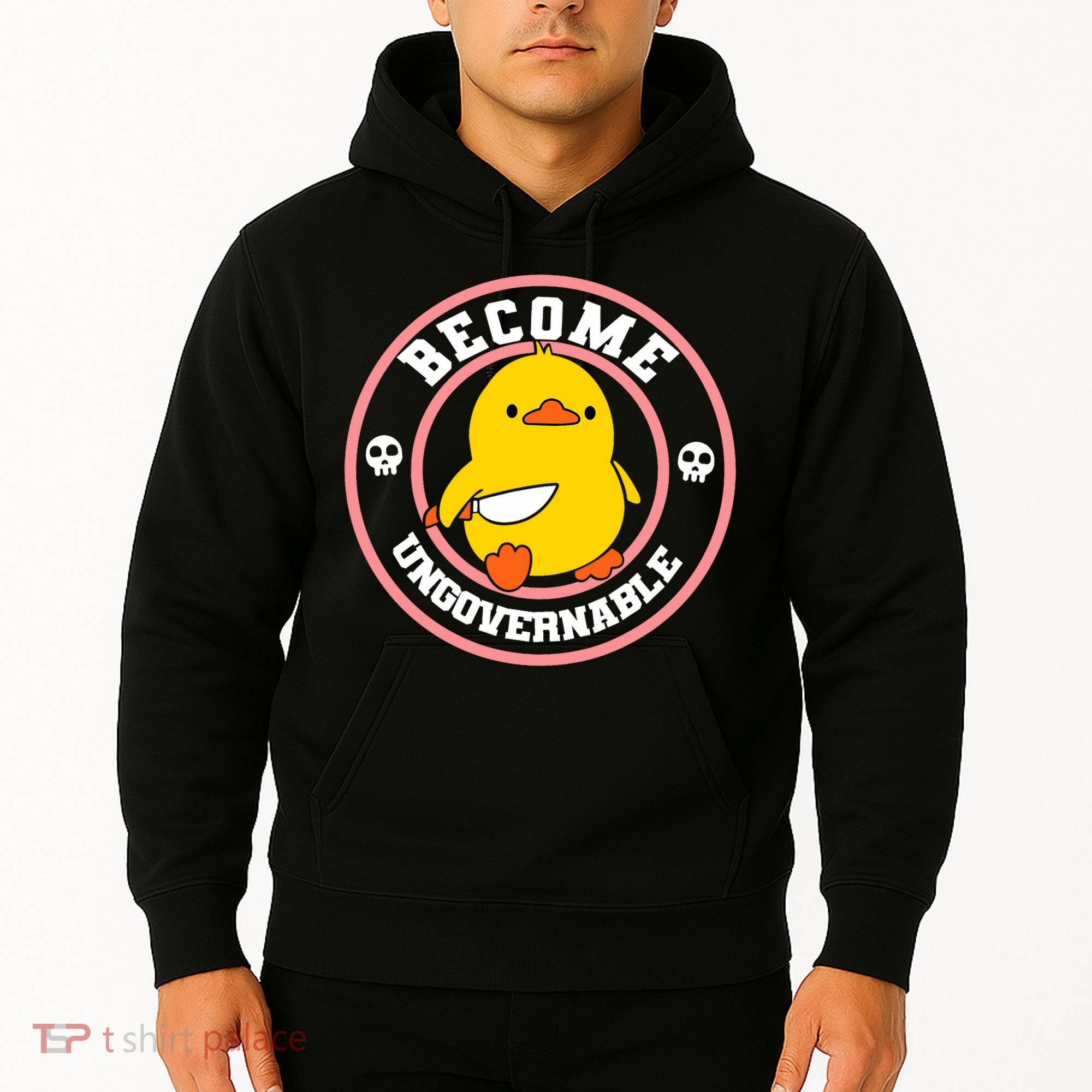 Become Ungovernable Funny Duck Knife Funny Duck Meme Quote  Hoodie