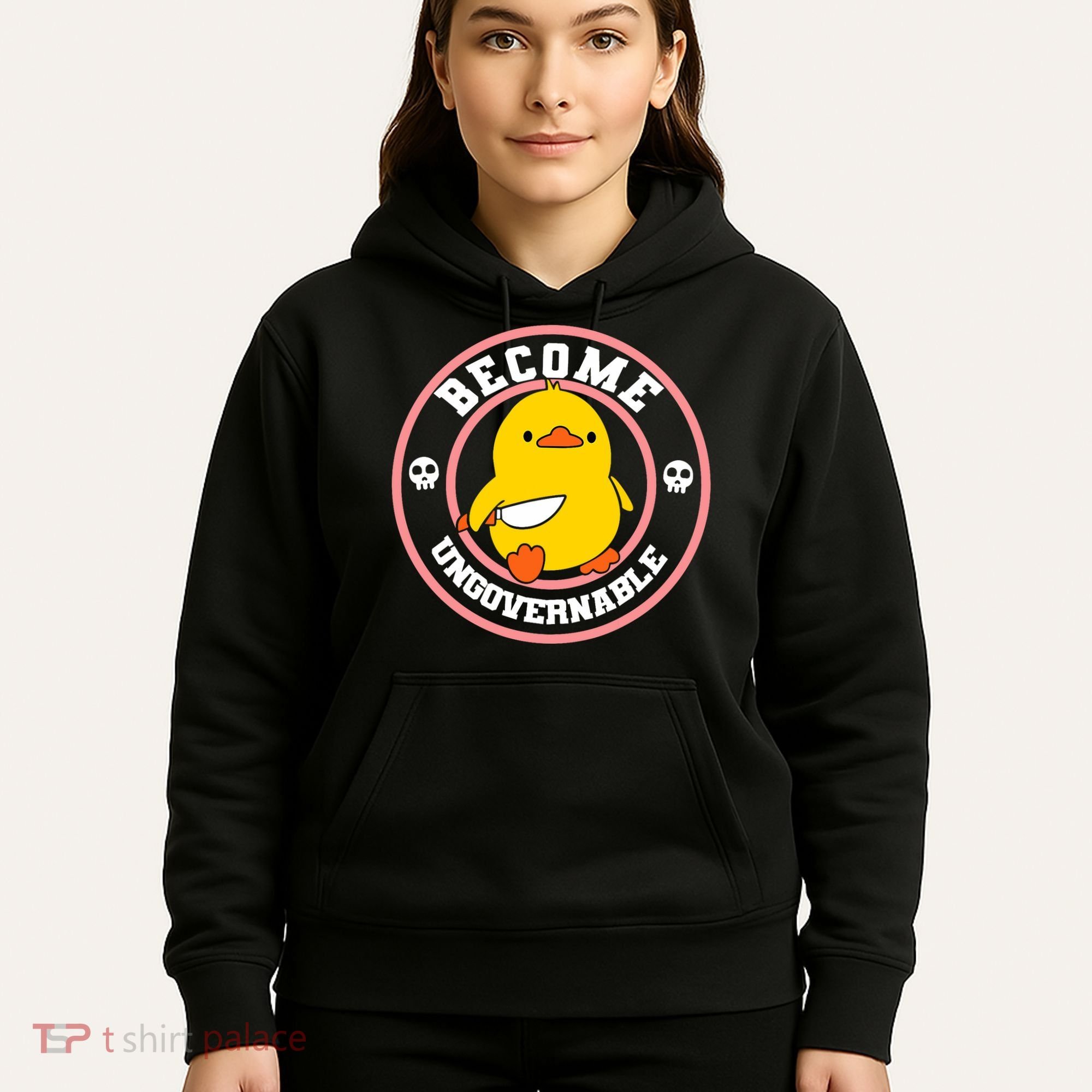Become Ungovernable Funny Duck Knife Funny Duck Meme Quote  Hoodie