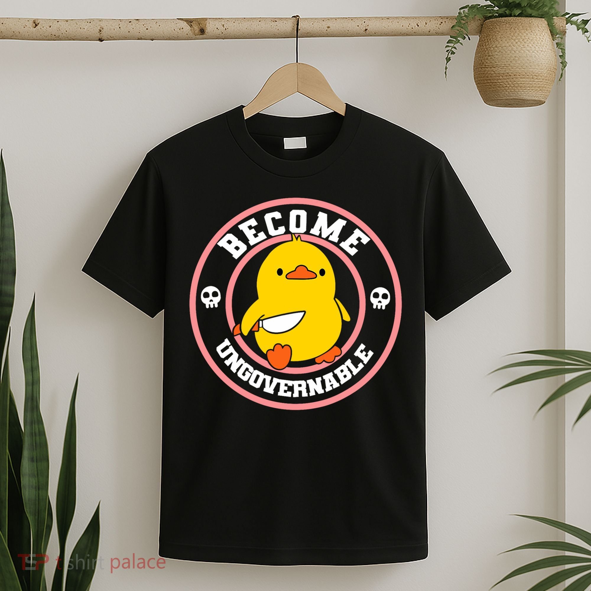 Become Ungovernable Funny Duck Knife Funny Duck Meme Quote  T-Shirt