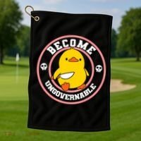 Become Ungovernable Funny Duck Knife Funny Duck Meme Quote  Golf Towel thumb 1