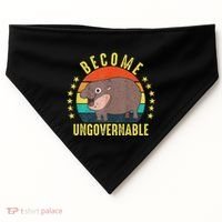 Become Ungovernable Funny Baby Hippo Moo Deng Funny Saying USA-Made Doggie Bandana thumb 0