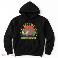 Become Ungovernable Funny Baby Hippo Moo Deng Funny Saying Hoodie thumb 0
