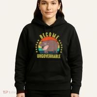 Become Ungovernable Funny Baby Hippo Moo Deng Funny Saying Hoodie thumb 5