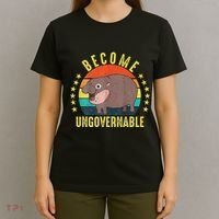 Become Ungovernable Funny Baby Hippo Moo Deng Funny Saying T-Shirt thumb 4