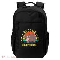 Become Ungovernable Funny Baby Hippo Moo Deng Funny Saying Backpack thumb 0
