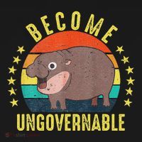 Become Ungovernable Funny Baby Hippo Moo Deng Funny Saying Women's Hoodie thumb 2