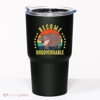 Become Ungovernable Funny Baby Hippo Moo Deng Funny Saying Tumbler thumb 0