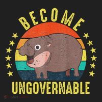 Become Ungovernable Funny Baby Hippo Moo Deng Funny Saying Tumbler thumb 3