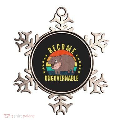 Become Ungovernable Funny Baby Hippo Moo Deng Funny Saying Ornament