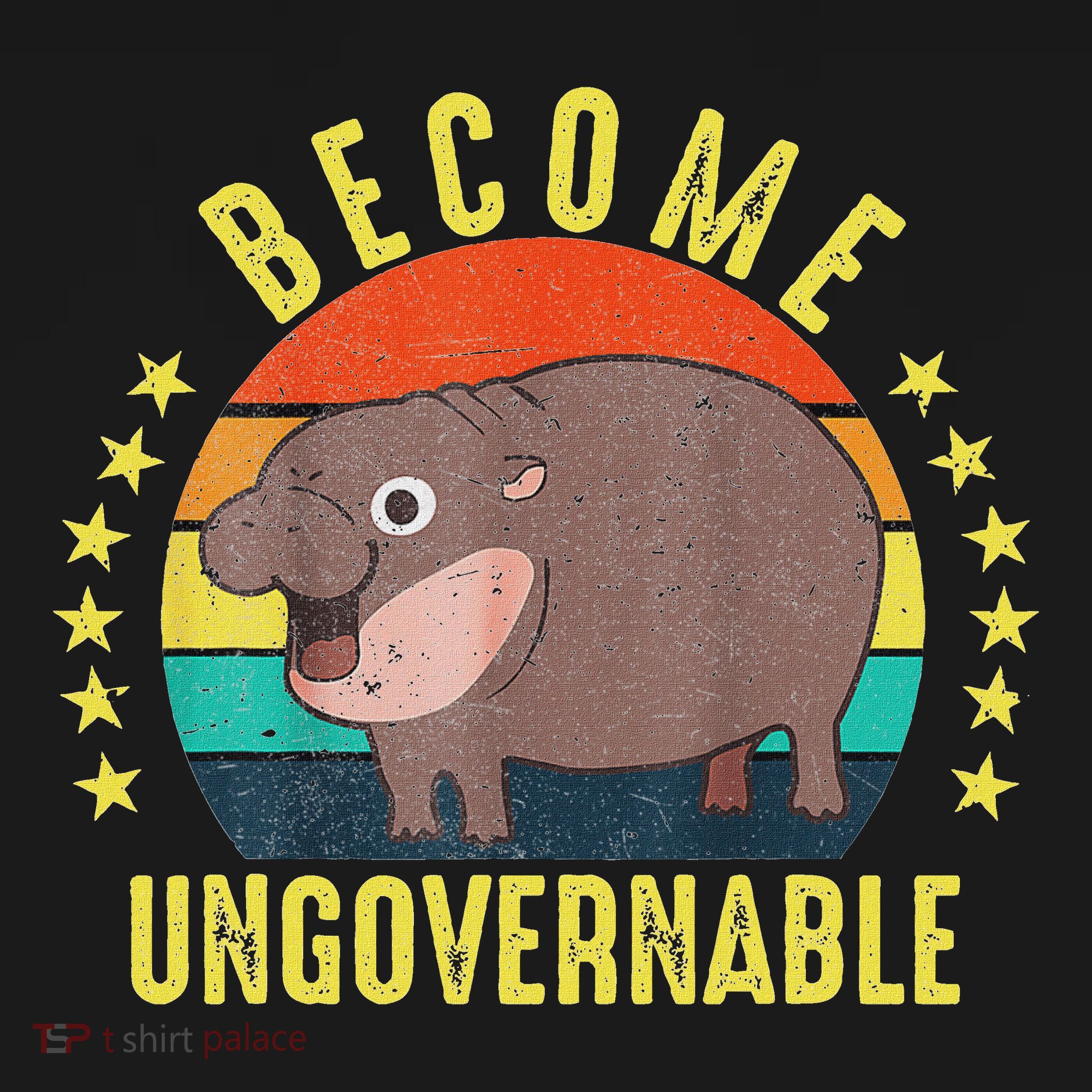 Become Ungovernable Funny Baby Hippo Moo Deng Funny Saying Women's Tank Top