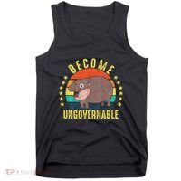 Become Ungovernable Funny Baby Hippo Moo Deng Funny Saying Tank Top thumb 0