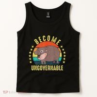 Become Ungovernable Funny Baby Hippo Moo Deng Funny Saying Tank Top thumb 2