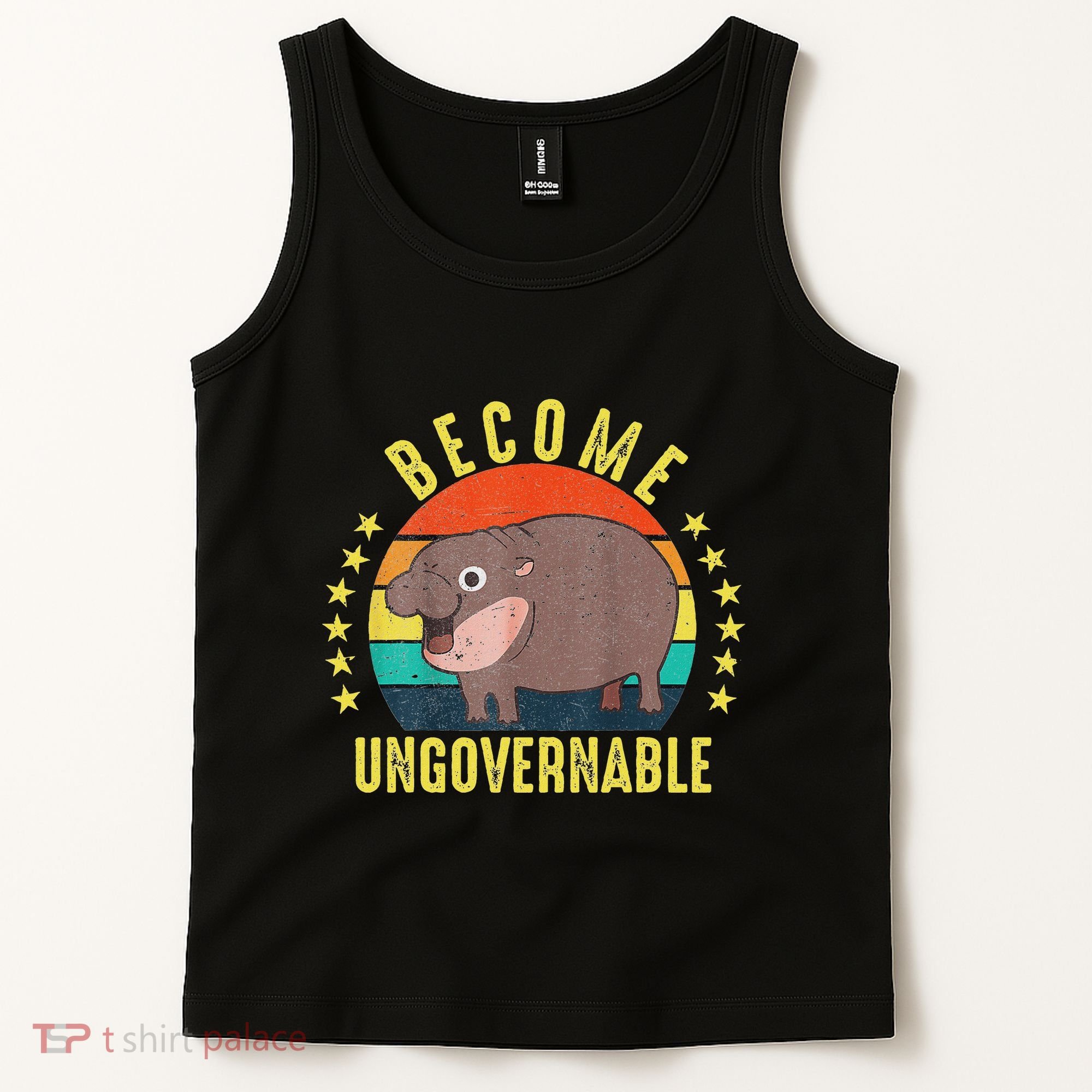 Become Ungovernable Funny Baby Hippo Moo Deng Funny Saying Tank Top