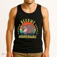 Become Ungovernable Funny Baby Hippo Moo Deng Funny Saying Tank Top thumb 3