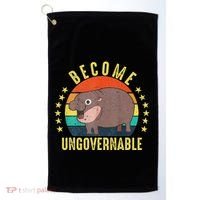 Become Ungovernable Funny Baby Hippo Moo Deng Funny Saying Golf Towel thumb 0