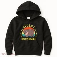Become Ungovernable Funny Baby Hippo Moo Deng Funny Saying Kids Hoodie thumb 0