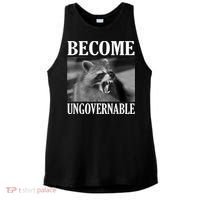 Become Ungovernable Funny Raccoon Face Meme Ladies PosiCharge Tri-Blend Wicking Tank thumb 0