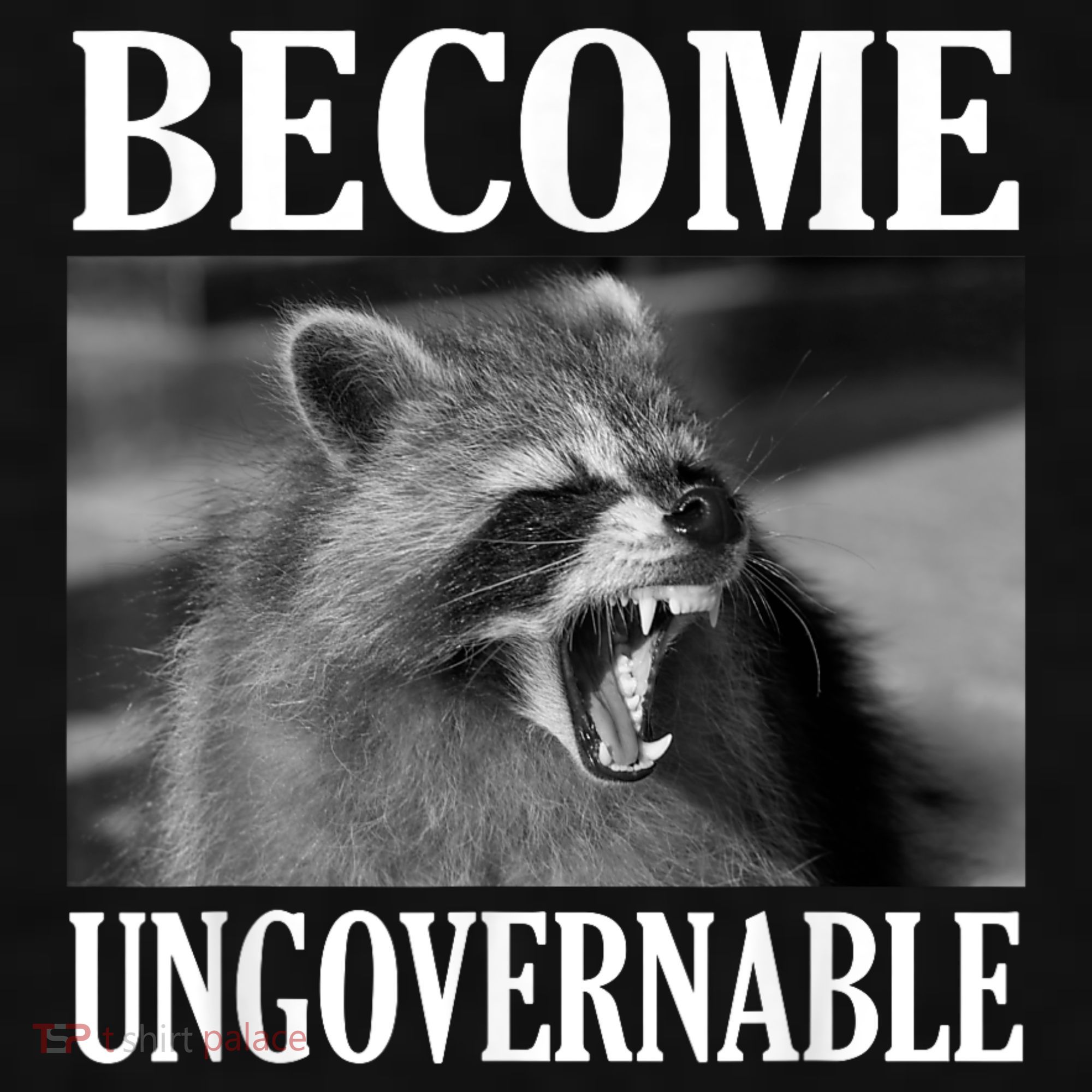 Become Ungovernable Funny Raccoon Face Meme Ladies PosiCharge Tri-Blend Wicking Tank