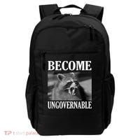 Become Ungovernable Funny Raccoon Face Meme Backpack thumb 0