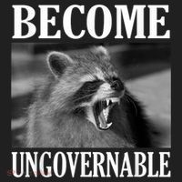 Become Ungovernable Funny Raccoon Face Meme Tumbler thumb 3