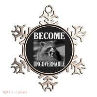 Become Ungovernable Funny Raccoon Face Meme Ornament thumb 0