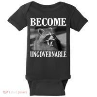 Become Ungovernable Funny Raccoon Face Meme Baby Bodysuit thumb 0