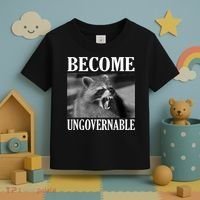 Become Ungovernable Funny Raccoon Face Meme Toddler T-Shirt thumb 3