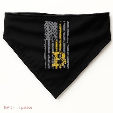 Bitcoin Usa Flag Distressed Digital Currency Lover USA-Made Doggie Bandana
