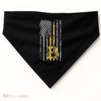 Bitcoin Usa Flag Distressed Digital Currency Lover USA-Made Doggie Bandana thumb 0