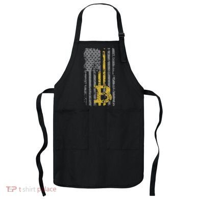 Bitcoin Usa Flag Distressed Digital Currency Lover Apron