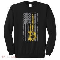 Bitcoin Usa Flag Distressed Digital Currency Lover Sweatshirt thumb 0