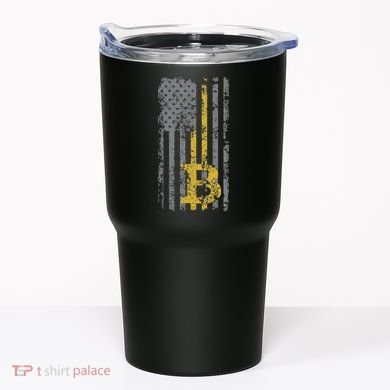 Bitcoin Usa Flag Distressed Digital Currency Lover Tumbler