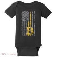 Bitcoin Usa Flag Distressed Digital Currency Lover Baby Bodysuit thumb 0