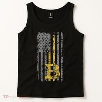 Bitcoin Usa Flag Distressed Digital Currency Lover Tank Top thumb 2