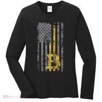 Bitcoin Usa Flag Distressed Digital Currency Lover Women's Long Sleeve Shirt thumb 0