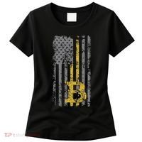 Bitcoin Usa Flag Distressed Digital Currency Lover Women's T-Shirt thumb 0