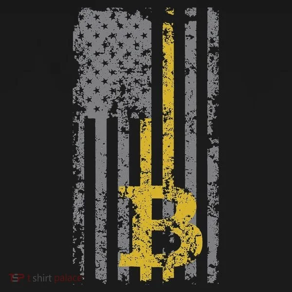Bitcoin Usa Flag Distressed Digital Currency Lover Women's T-Shirt
